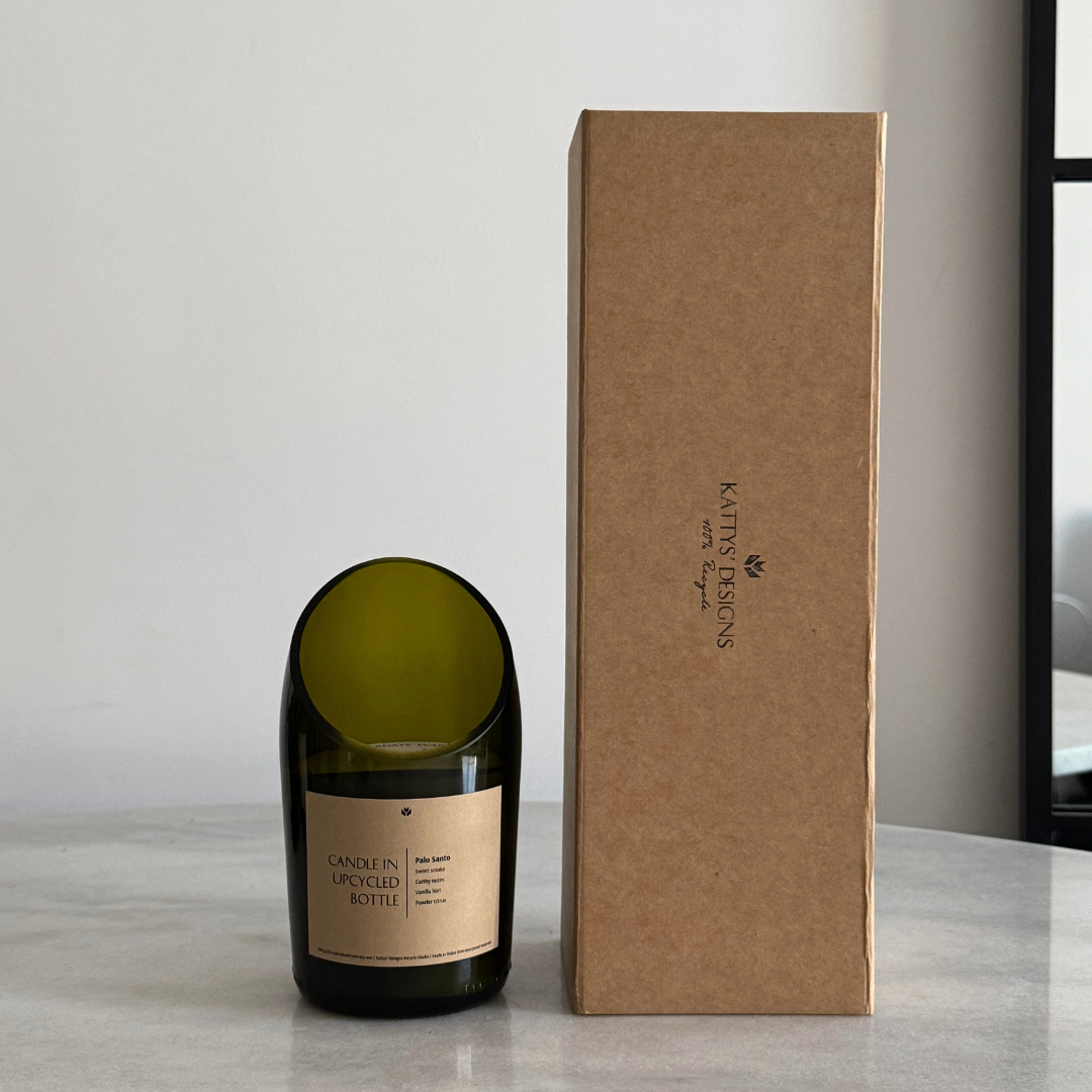 Candle in Upcycled Bottle