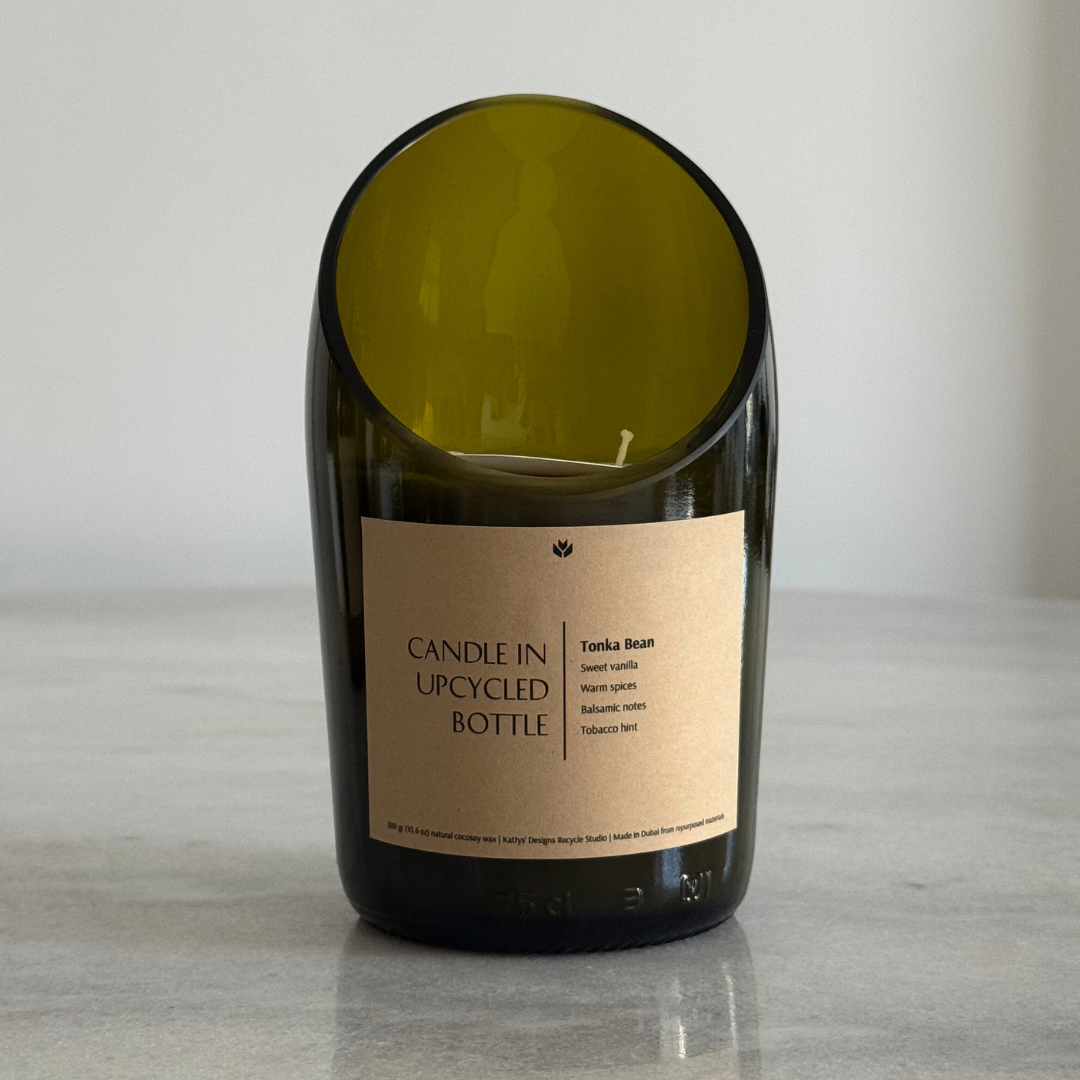 Candle in Upcycled Bottle