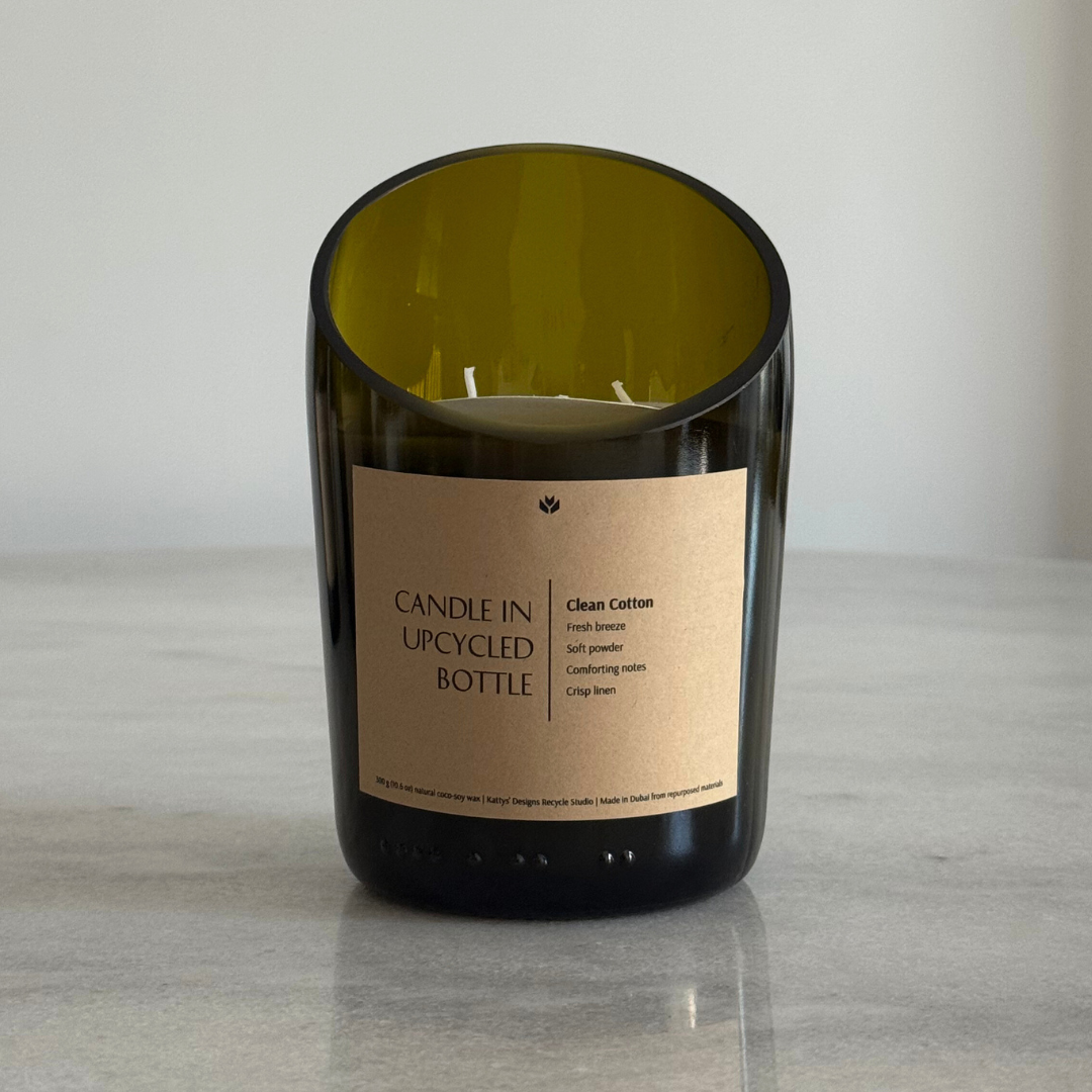Candle in Upcycled Bottle