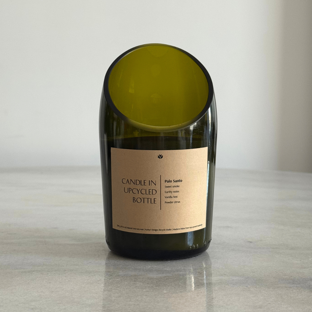 Candle in Upcycled Bottle