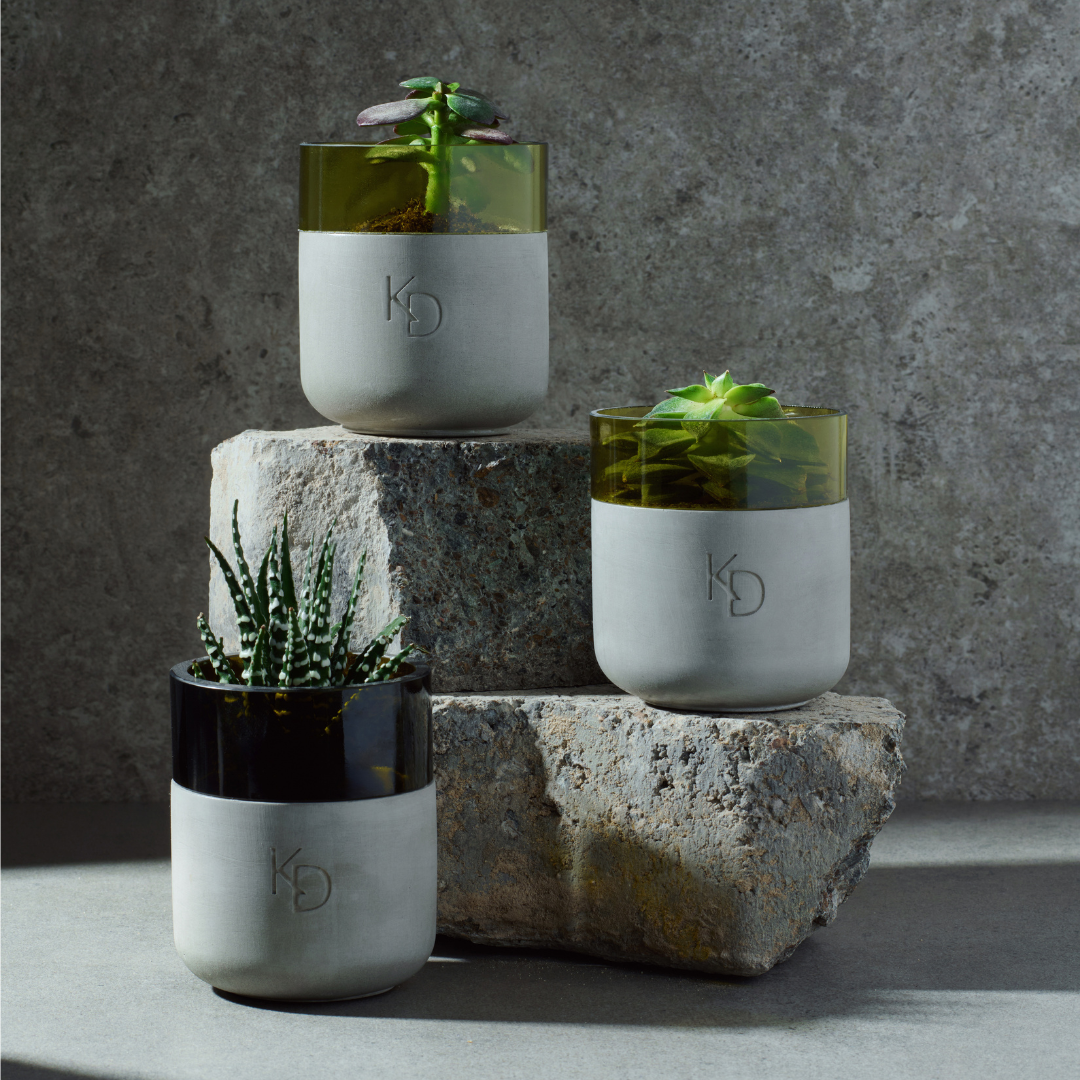 Glass and Concrete Jar