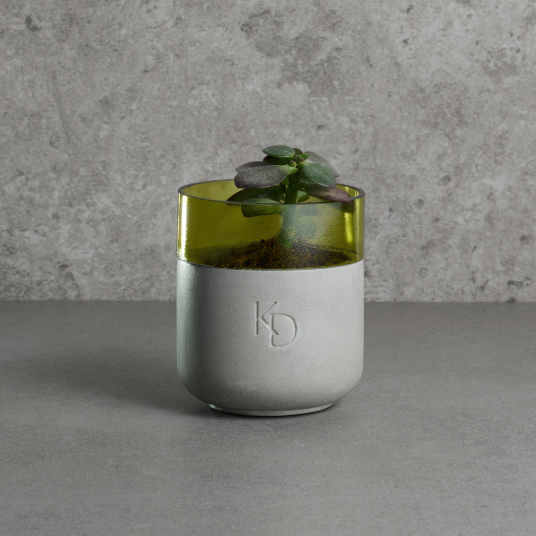 Glass and Concrete Jar